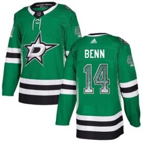 Adidas Stars #14 Jamie Benn Green Home Authentic Drift Fashion Stitched NHL Jersey - DLS69