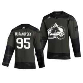 Colorado Avalanche #95 Andre Burakovsky Adidas 2019 Veterans Day Authentic Practice NHL Jersey Camo - AVS138