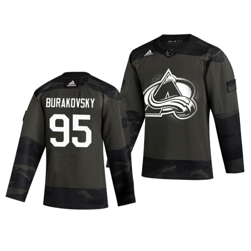 Colorado Avalanche #95 Andre Burakovsky Adidas 2019 Veterans Day Authentic Practice NHL Jersey Camo - AVS138