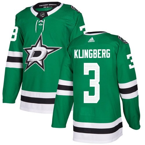 Adidas Stars #3 John Klingberg Green Home Authentic Stitched NHL Jersey - DLS145