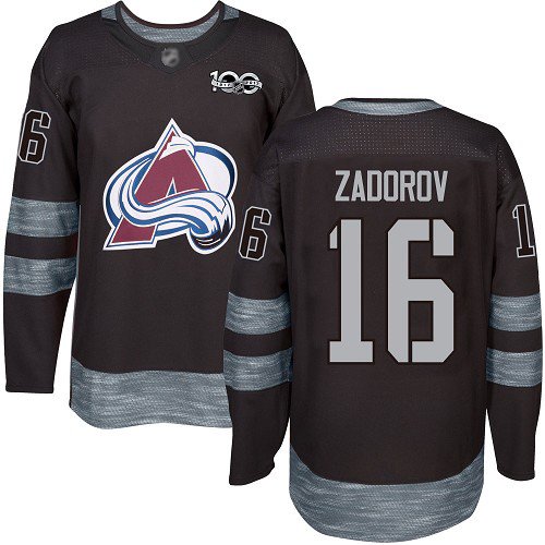 Adidas Avalanche #16 Nikita Zadorov Black 1917-2017 100th Anniversary Stitched NHL Jersey - AVS16