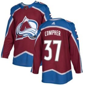 Adidas Avalanche #37 J.T. Compher Burgundy Home Authentic Stitched NHL Jersey - AVS298