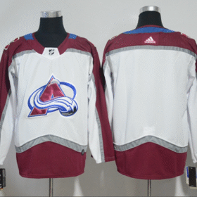 Adidas Avalanche Blank White Road Authentic Stitched NHL Jersey - AVS153