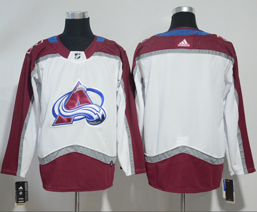 Adidas Avalanche Blank White Road Authentic Stitched NHL Jersey - AVS153