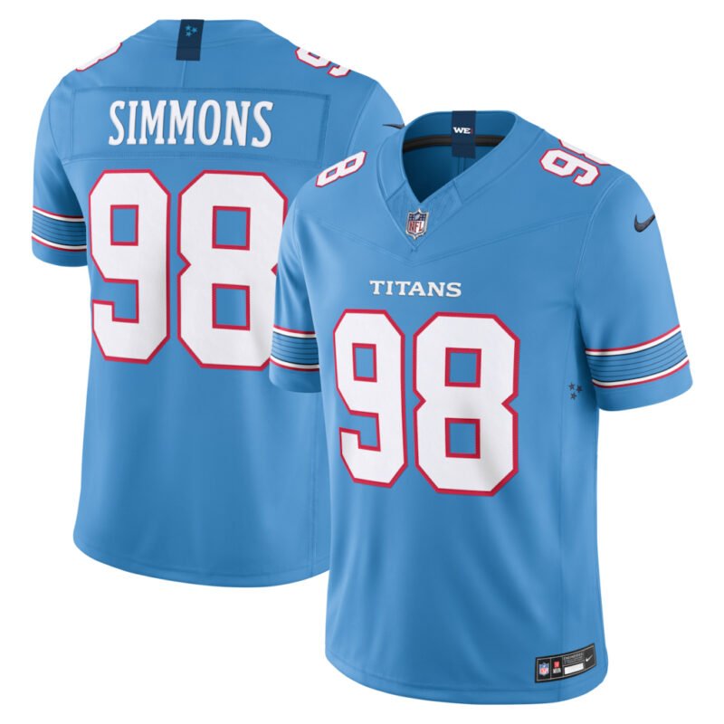 Light Blue Tennessee Titans #98 Simmons 2026 F.U.S.E. Vapor Limited Stitched Football Jersey - TNT286