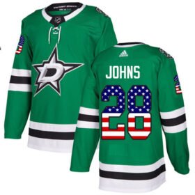 Adidas Stars #28 Stephen Johns Green Home Authentic USA Flag Stitched NHL Jersey - DLS183