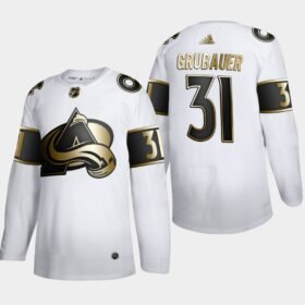 Colorado Avalanche #31 Philipp Grubauer Adidas White Golden Edition Limited Stitched NHL Jersey - AVS245
