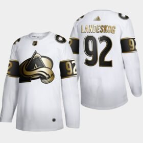 Colorado Avalanche #92 Gabriel Landeskog Adidas White Golden Edition Limited Stitched NHL Jersey - AVS227