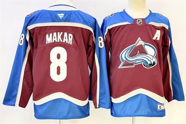 Burgundy Colorado Avalanche #8 Cale Makar 2024-25 With A Patch Stitched Jersey - AVS06