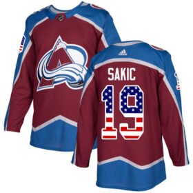 Adidas Avalanche #19 Joe Sakic Burgundy Home Authentic USA Flag Stitched NHL Jersey - AVS19