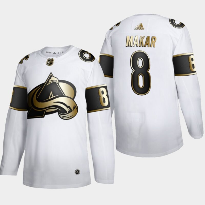 Colorado Avalanche #8 Cale Makar Adidas White Golden Edition Limited Stitched NHL Jersey - AVS178