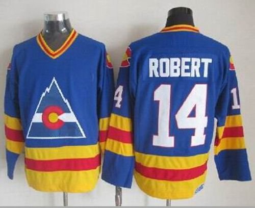 Avalanche #14 Rene Robert Blue CCM Throwback Stitched NHL Jersey - AVS321