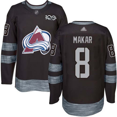 Adidas Avalanche #8 Cale Makar Black 1917-2017 100th Anniversary Stitched NHL Jersey - AVS152