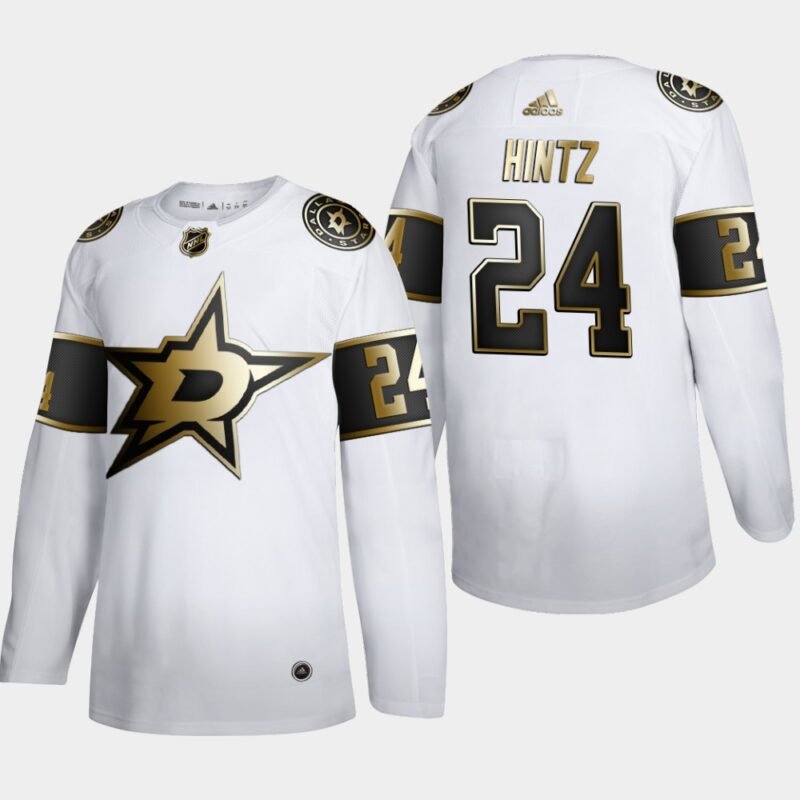 Dallas Stars #24 Roope Hintz Adidas White Golden Edition Limited Stitched NHL Jersey - DLS20