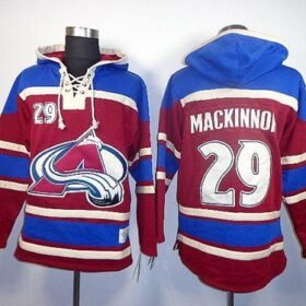 Avalanche #29 Nathan MacKinnon Red Sawyer Hooded Sweatshirt Stitched NHL Jersey - AVS198