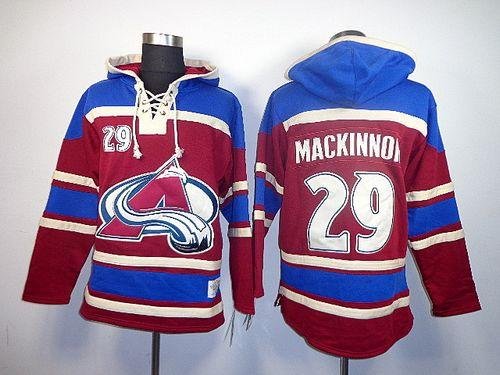 Avalanche #29 Nathan MacKinnon Red Sawyer Hooded Sweatshirt Stitched NHL Jersey - AVS198