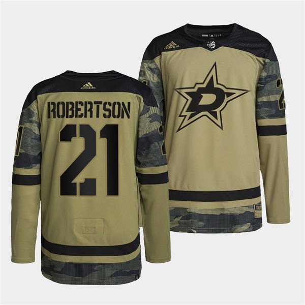 Camo Dallas Stars #21 Jason Robertson 2022 Military Appreciation Night Stitched Jersey - DLS212