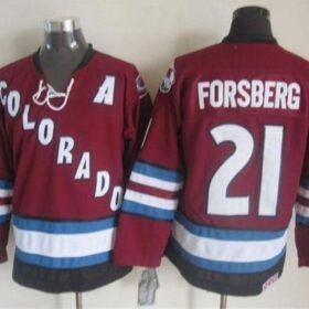 Avalanche #21 Peter Forsberg Red CCM Throwback Stitched NHL Jersey - AVS286