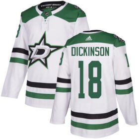 Adidas Stars #18 Jason Dickinson White Road Authentic Stitched NHL Jersey - DLS02