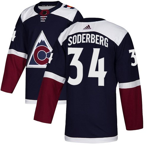 Adidas Avalanche #34 Carl Soderberg Navy Alternate Authentic Stitched NHL Jersey - AVS157