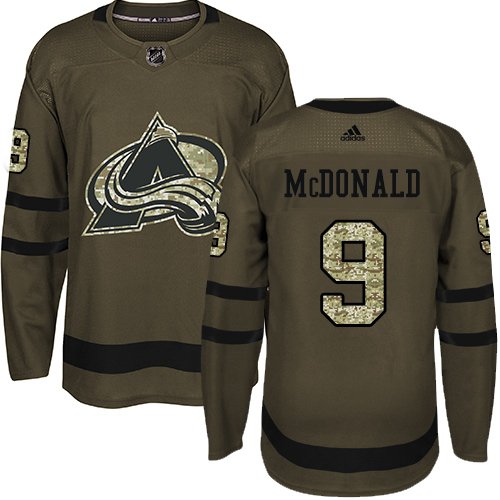 Adidas Avalanche #9 Lanny McDonald Green Salute to Service Stitched NHL Jersey - AVS173