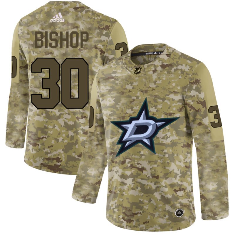 Adidas Stars #30 Ben Bishop Camo Authentic Stitched NHL Jersey - DLS23