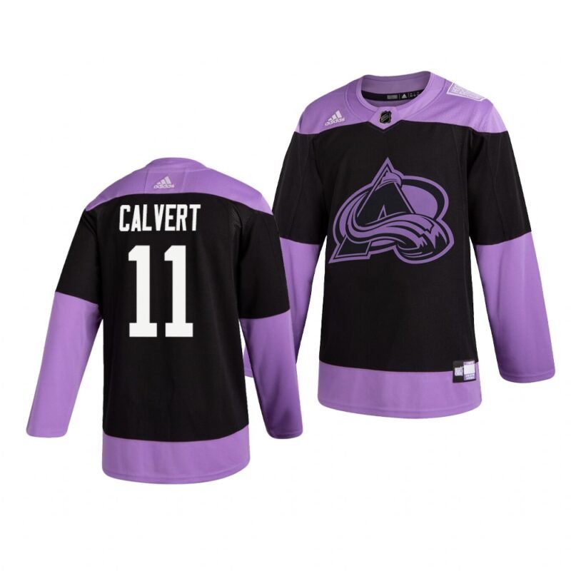 Colorado Avalanche #11 Matt Calvert Adidas Hockey Fights Cancer Practice NHL Jersey Black - AVS314
