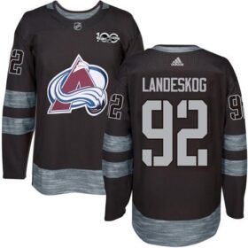 Adidas Avalanche #92 Gabriel Landeskog Black 1917-2017 100th Anniversary Stitched NHL Jersey - AVS264