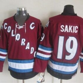 Avalanche #19 Joe Sakic Red CCM Throwback Stitched NHL Jersey - AVS135