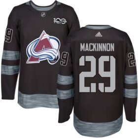 Adidas Avalanche #29 Nathan MacKinnon Black 1917-2017 100th Anniversary Stitched NHL Jersey - AVS30