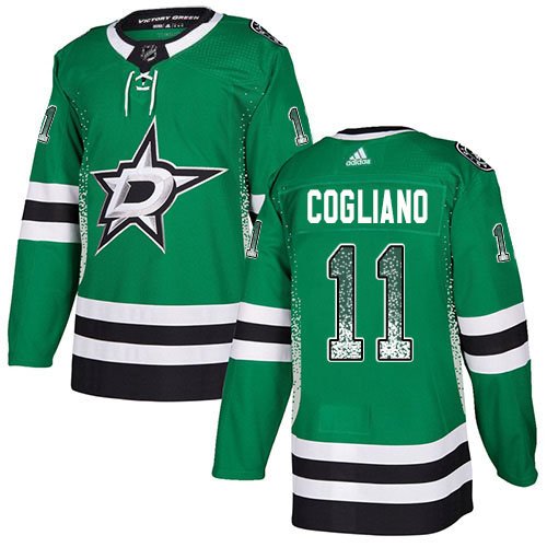 Adidas Stars #11 Andrew Cogliano Green Home Authentic Drift Fashion Stitched NHL Jersey - DLS235