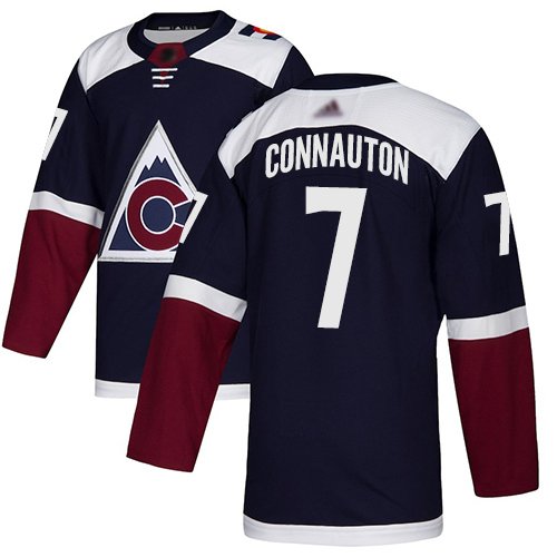 Adidas Avalanche #7 Kevin Connauton Navy Alternate Authentic Stitched NHL Jersey - AVS66