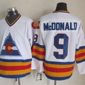 Avalanche #9 Lanny McDonald White CCM Throwback Stitched NHL Jersey - AVS60