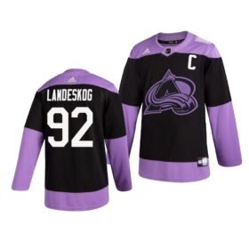 Colorado Avalanche #92 Gabriel Landeskog Adidas Hockey Fights Cancer Practice NHL Jersey Black - AVS216