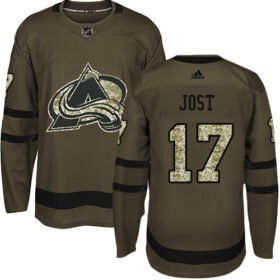 Adidas Avalanche #17 Tyson Jost Green Salute to Service Stitched NHL Jersey - AVS160