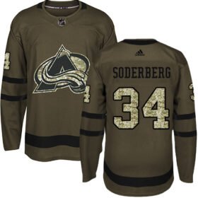 Adidas Avalanche #34 Carl Soderberg Green Salute to Service Stitched NHL Jersey - AVS224