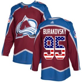 Adidas Avalanche #95 Andre Burakovsky Burgundy Home Authentic USA Flag Stitched NHL Jersey - AVS39