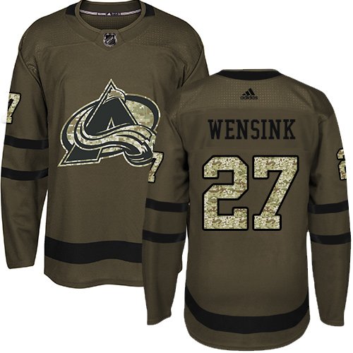 Adidas Avalanche #27 John Wensink Green Salute to Service Stitched NHL Jersey - AVS194