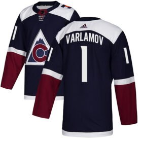 Adidas Avalanche #1 Semyon Varlamov Navy Alternate Authentic Stitched NHL Jersey - AVS219