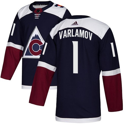 Adidas Avalanche #1 Semyon Varlamov Navy Alternate Authentic Stitched NHL Jersey - AVS219