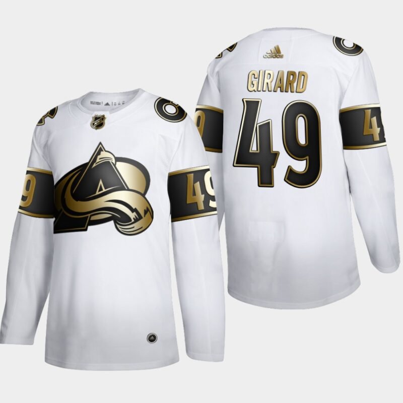 Colorado Avalanche #49 Samuel Girard Adidas White Golden Edition Limited Stitched NHL Jersey - AVS277