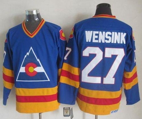 Avalanche #27 John Wensink Blue CCM Throwback Stitched NHL Jersey - AVS159