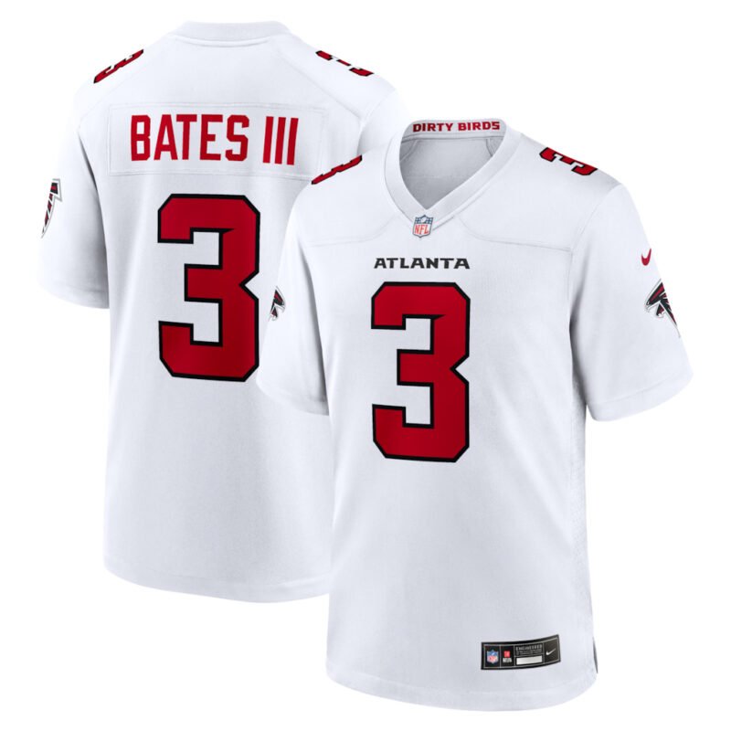 White Atlanta Falcons #3 Bates III 2026 New Game Jersey - AFJ280