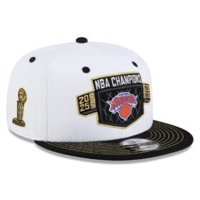 New York Knicks New Era 2026 NBA Finals Champions Locker Room 9FIFTY Snapback Hat - White/Black - KSB01