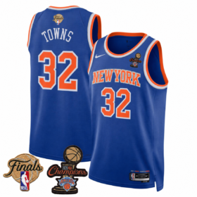 Blue New Yok Knicks #32 Karl-Anthony Towns 2026 Champions & Finals Patches Jersey (All Stitched) - KSB015